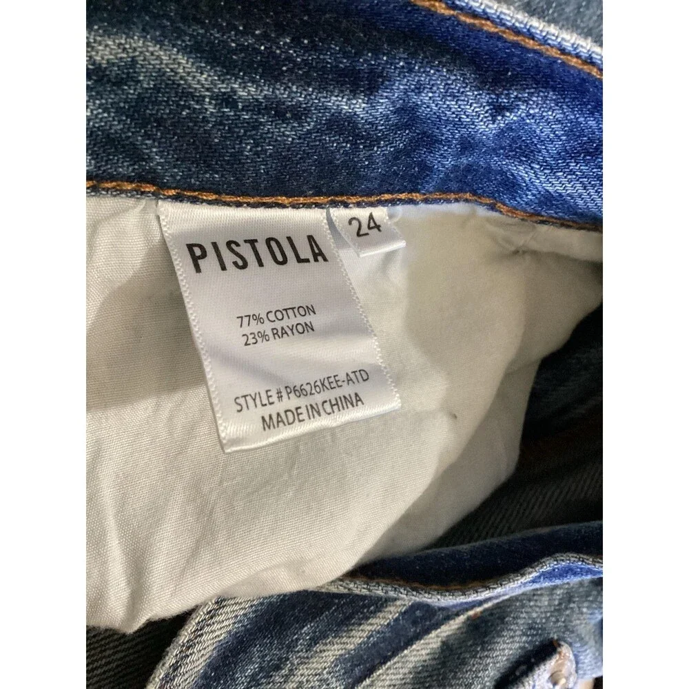 Pistola Jeans Womens 24 Blue Distressed Ripped Boyfriend Relaxed Fit Denim Pants